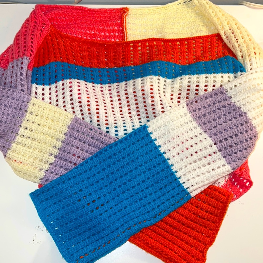 Preppy bright Rainbow knitted sweater